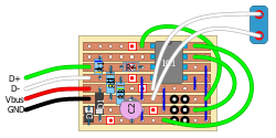 Stripboard layout diagram for Red Feline Stompbox
